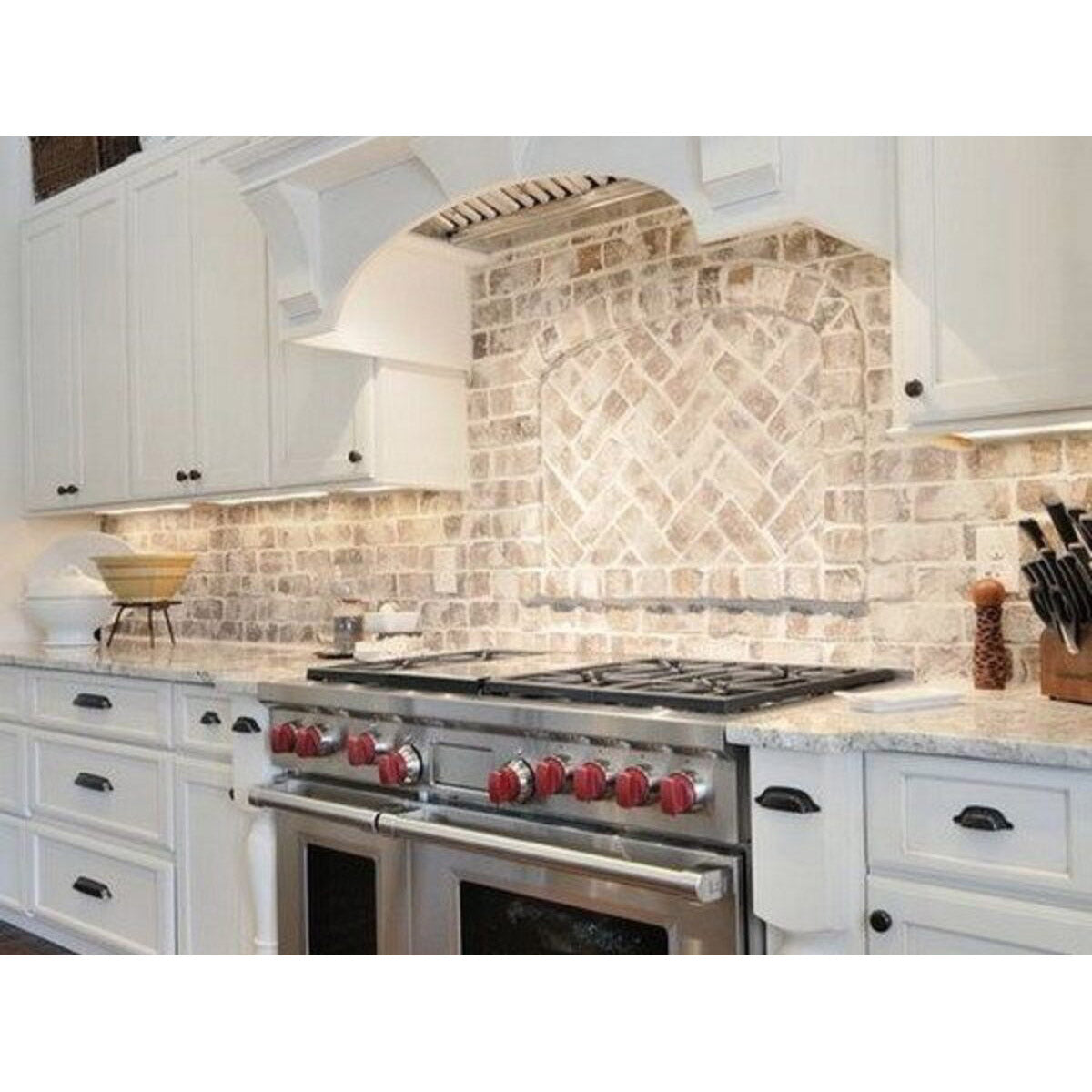 Ceramica - Town And Country - 4 in. x 8 in. Brick Tile - Manor Kitchen Install