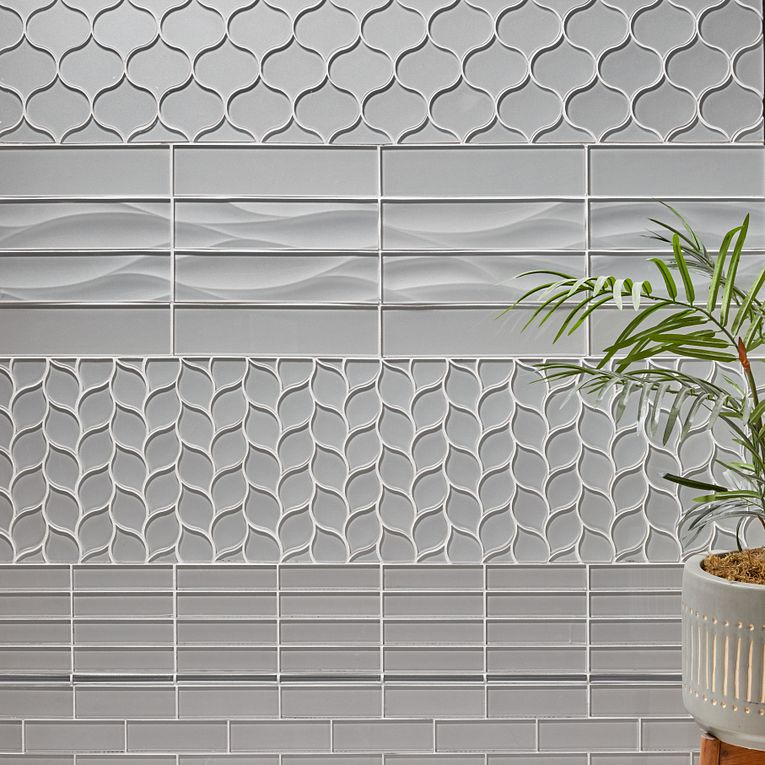 Arizona Tile - Dunes Series - 3" x 12" Wave Glass Tile - Denim