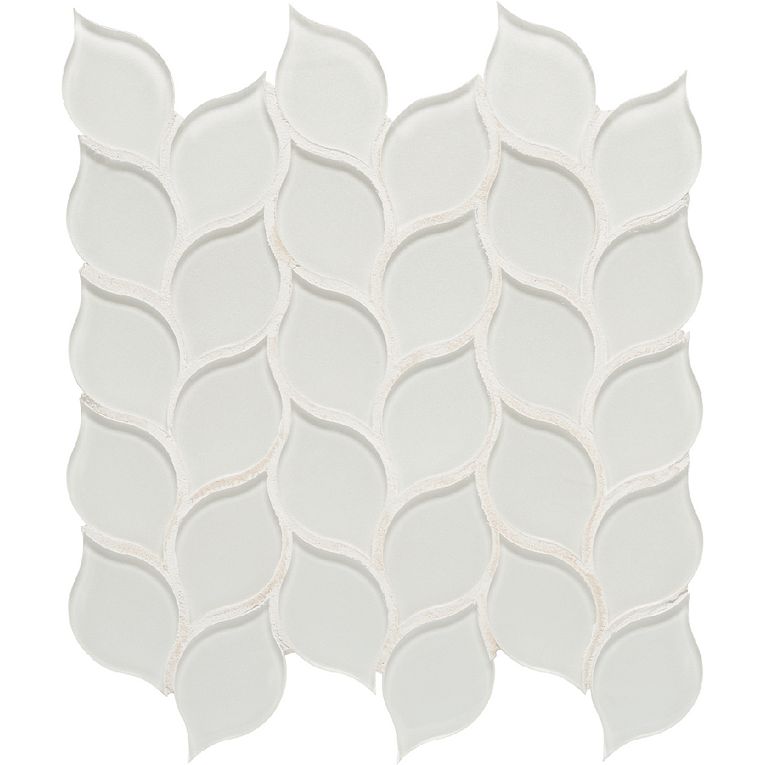 Arizona Tile - Dunes Series - Glass Leaves Mosaic - Pearl