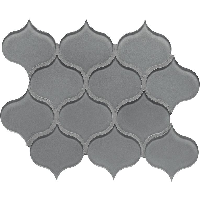 Arizona Tile - Dunes Series - Arabesque Glass Mosaic - Platinum