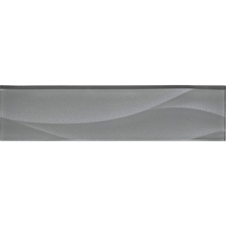 Arizona Tile - Dunes Series - 3" x 12" Wave Glass Tile - Platinum
