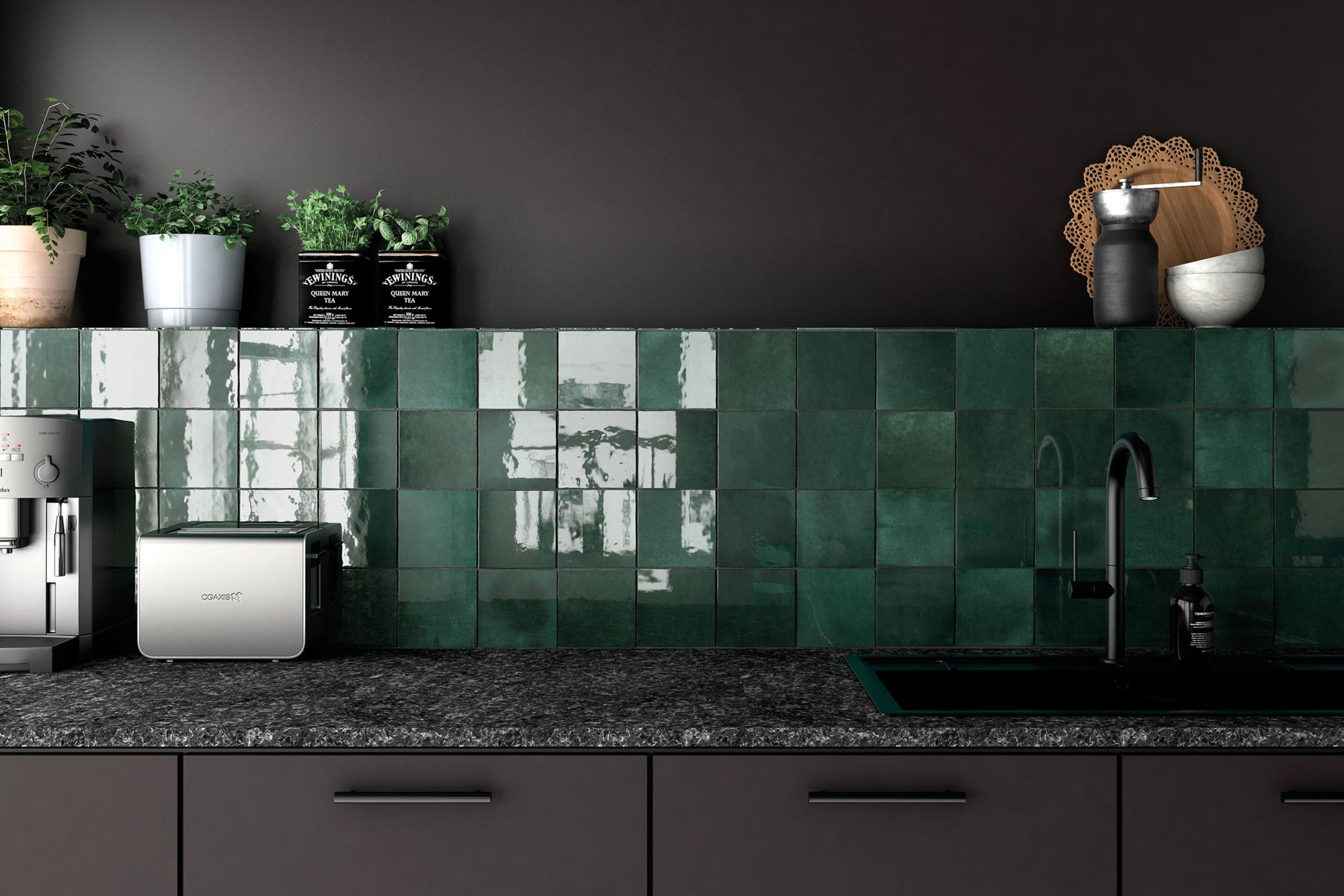 Bedrosians Tile & Stone - Cloe 5" x 5" Wall Tile - Green