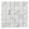 See Elysium - Clipped Marble Squares Mosaic - Calacatta Gold