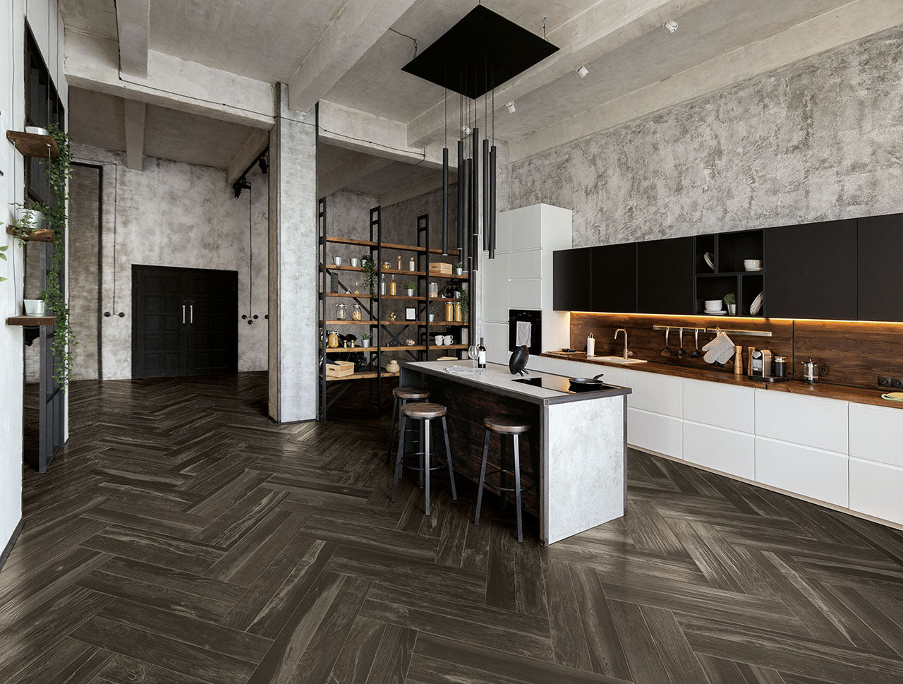 Floors 2000 - Lacquered Wood 6 in. x 36 in. Porcelain Tile - Black
