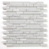 See Elysium - Linear Carrara White 11.75 in. x 12 in. Glass and Marble Mosaic