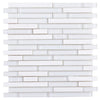 See Elysium - Linear Thassos 11.75 in. x 12 in. Marble and Glass Mosaic