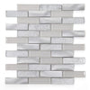 See Elysium - Linear Metallic Silver 11.75 in. x 11.75 in. Glass and Metal Mosaic