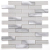 See Elysium - Linear Aluminum 11.75 in. x 11.75 in. Glass and Metal Mosaic