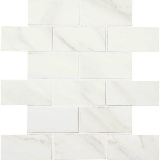 American Olean Mirasol 2 in. x 4 in. Glazed Ceramic Body Brick-joint Mosaic - Bianco Carrara