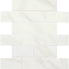 See American Olean Mirasol 2 in. x 4 in. Glazed Ceramic Body Brick-joint Mosaic - Bianco Carrara