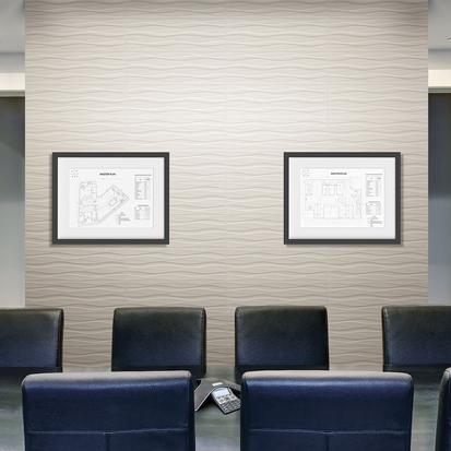 American Olean Visual Impressions Wall Tile - Multi Wave - Beige