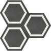 See Anatolia - Form HD 7 in. x 8 in. Hexagon Frame Porcelain Tile - Graphite