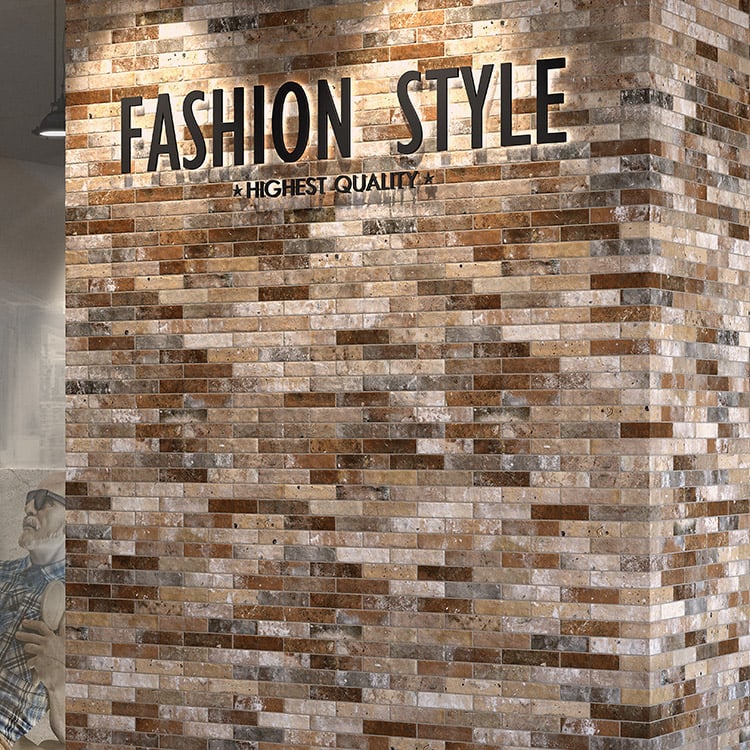 Arizona Tile - Castle Brick Porcelain Tile - Multi Installed