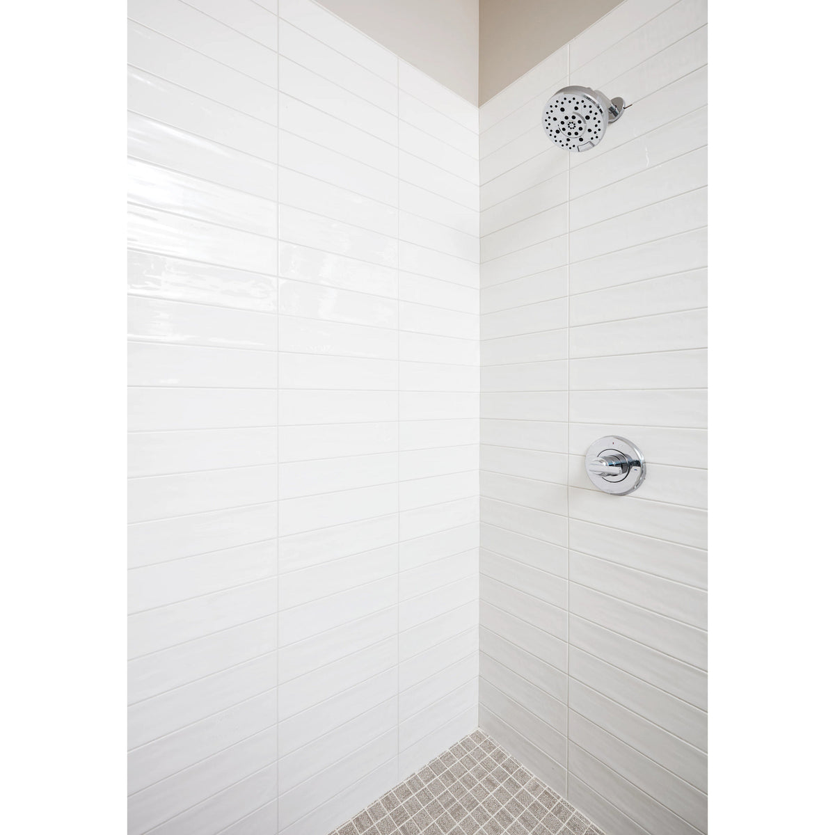 Arizona Tile - Gioia Series 4&quot; x 16&quot; Porcelain Wall Tile - Milk Shower Install