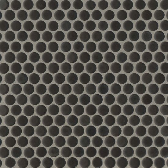 Bedrosians - 360 3/4" Penny Round Matte Mosaic - Charcoal