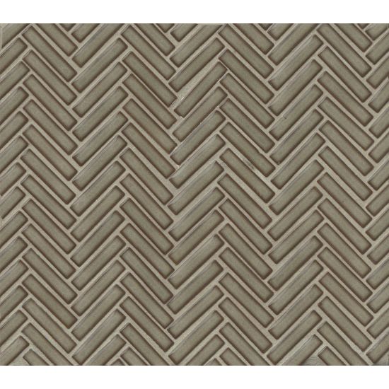 Bedrosians - 90° 1/2" x 2" Herringbone Mosaic - Gray Haze