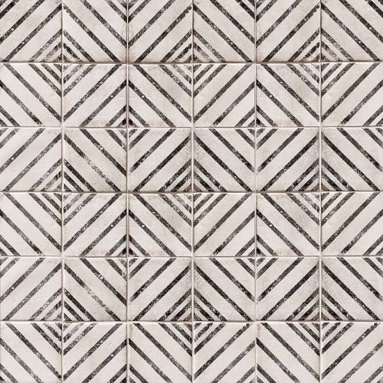 Bedrosians Tile & Stone - Vivace 4" x 4" Decorative Tile - Rice Motif