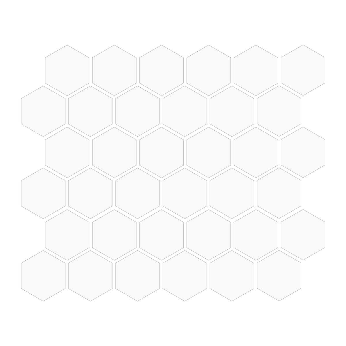 CommodiTile - Carrollton 2&quot; Hexagon Mosaic - Matte White