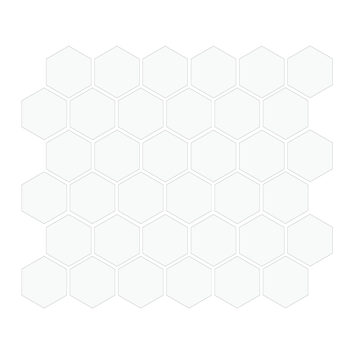 CommodiTile - Carrollton 2" Hexagon Mosaic - Matte White