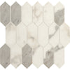 See Daltile - Marble Attache - 2 in. x 5 in. Calacatta Mosaic Hex Porcelain
