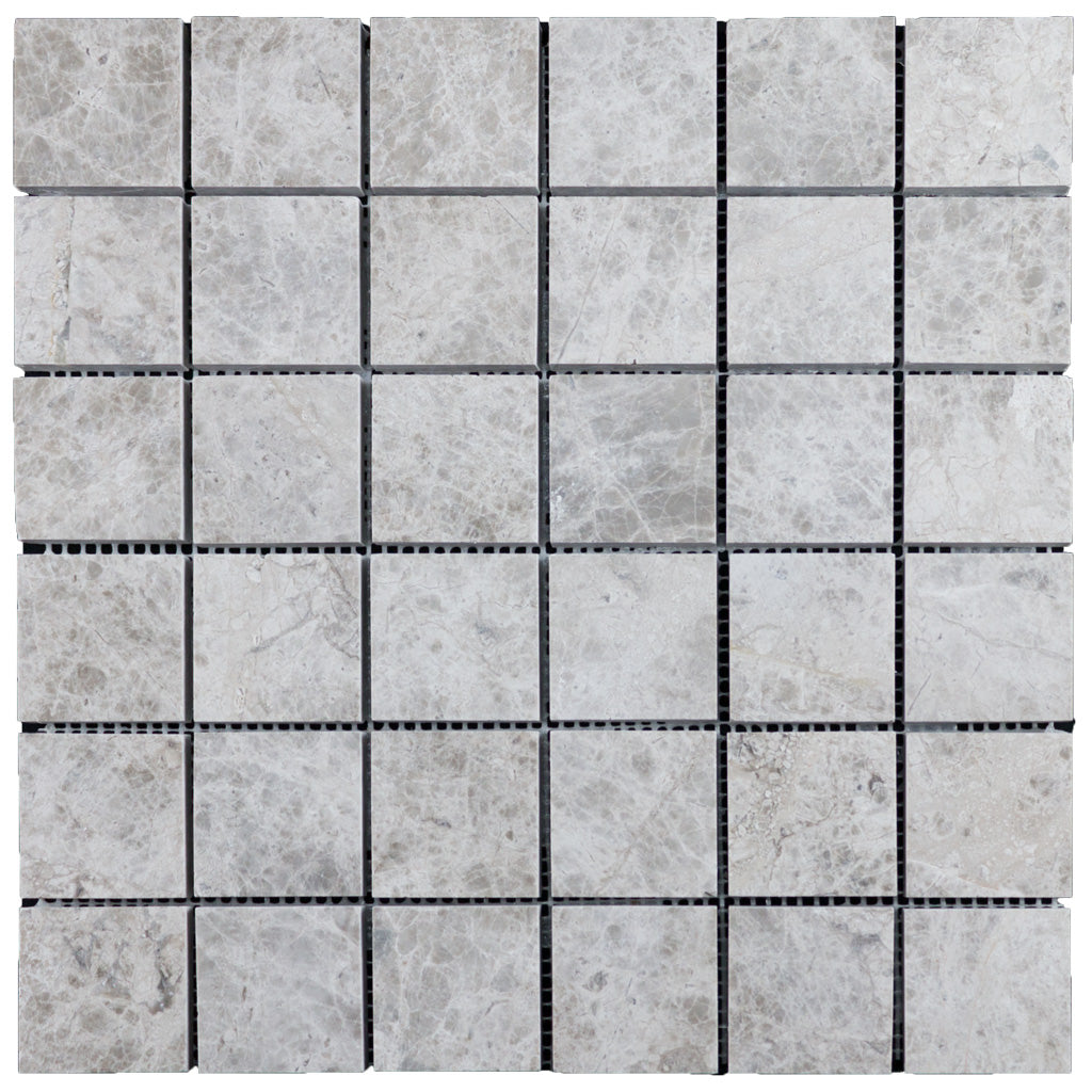 DW Tile &amp; Stone - Silver Shadow 2&quot; x 2&quot; Marble Mosaic - Polished