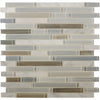 See Elysium - Linear Carrara Goose 11.75 in. x 12 in. Glass and Marble Mosaic