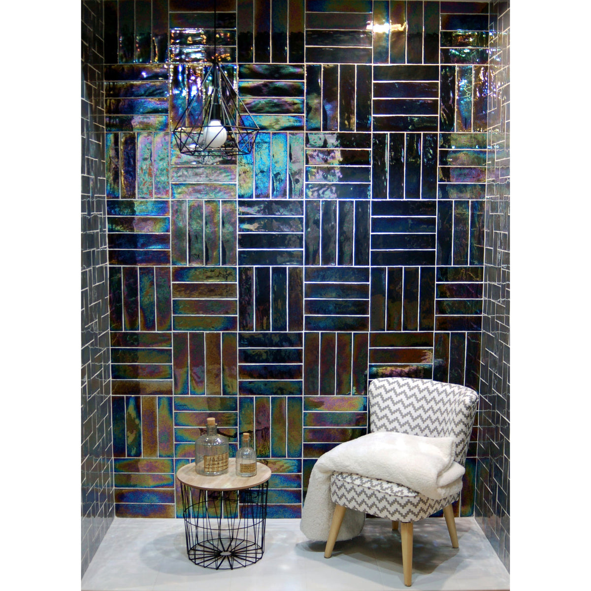 Emser Tile - Luxo 3&quot; x 12&quot; Wall Tile - Black Installed