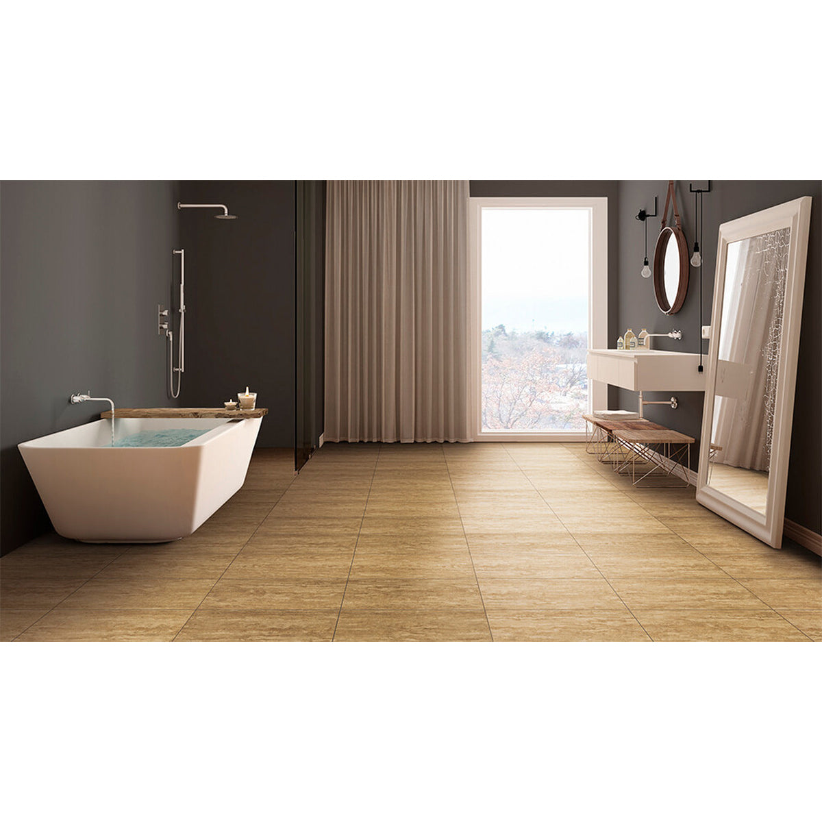 Engineered Floors - Revotec Collection- Pietra - 12 in. x 24 in. - Sandstone