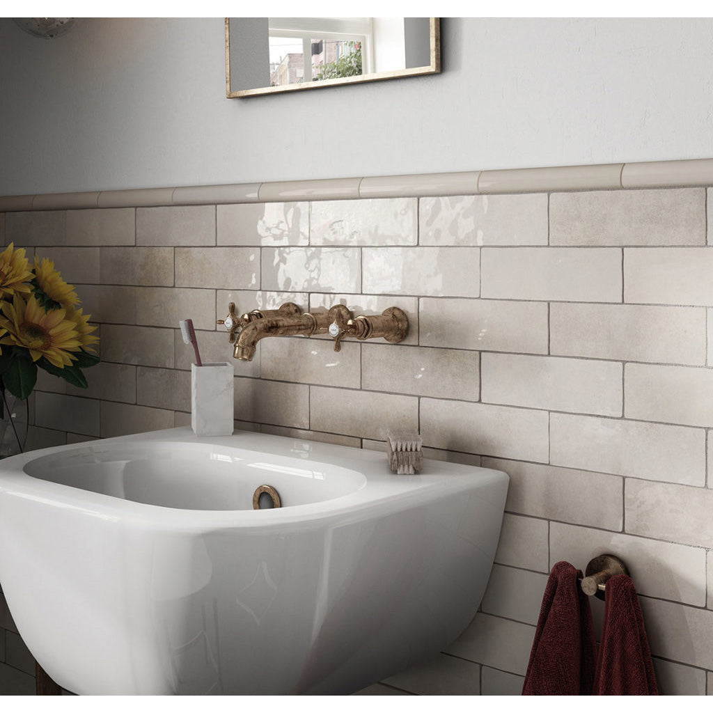 Equipe - Artisan Collection - 2.5&quot; x 8&quot; Wall Tile - Ochre Installed