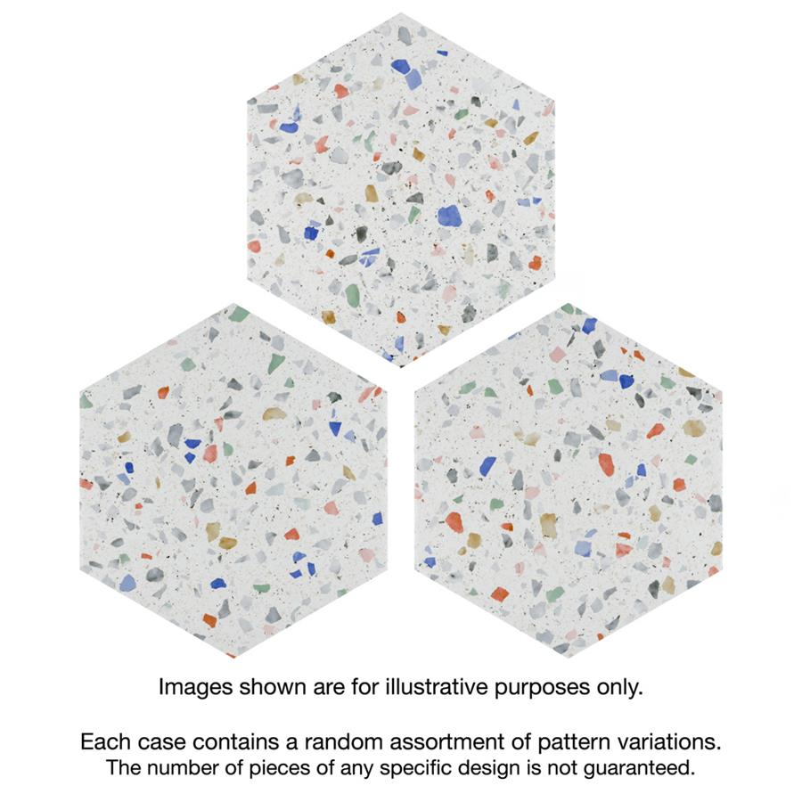 SomerTile - Venice - Hexagon Porcelain Tile - Light Colors Variation
