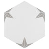 See SomerTile - Stella Hex Porcelain Tile - Silver