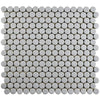 See SomerTile - Hudson Penny Round Gloss Mosaic - Crystalline Grey