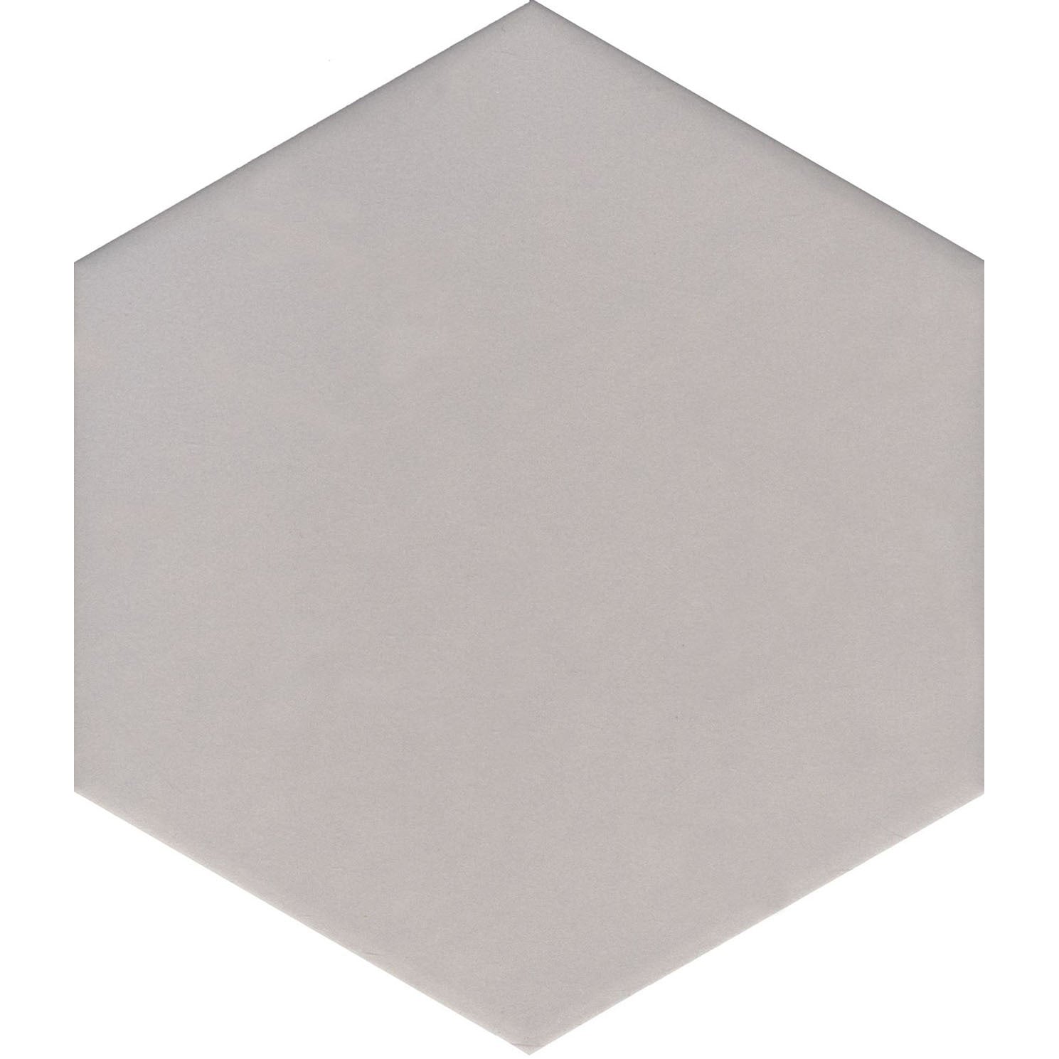 Floors 2000 - Solids - 8.5 in. x 10 in. Porcelain Hexagon Tile - Silver