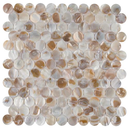 SomerTile - Conchella Penny Natural Seashell Mosaic - Natural