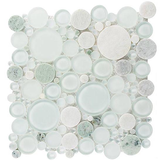 Bellagio Tile Bubble Series Mosaic Tile (Full Sheet) - Moonstone
