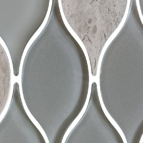 Lungarno Ceramics - Natural Elements - Mist Tear Drop Mosaic Close
