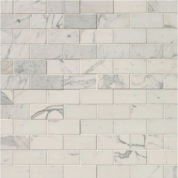 MSI - Calacatta Gold 2 in. x 4 in. Marble Mosaic - Polished - Variation