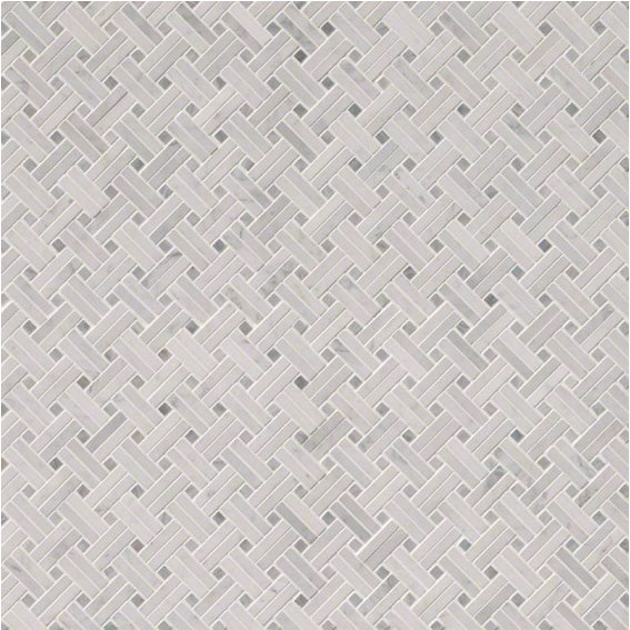 MSI - Carrara White Basketweave Pattern Mosaic - Polished