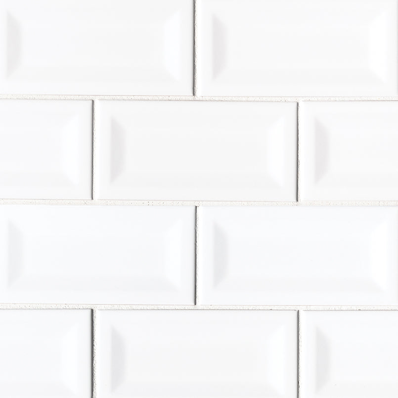 MSI - Domino - 3 in. x 6 in. Inverted Beveled White Subway Tile