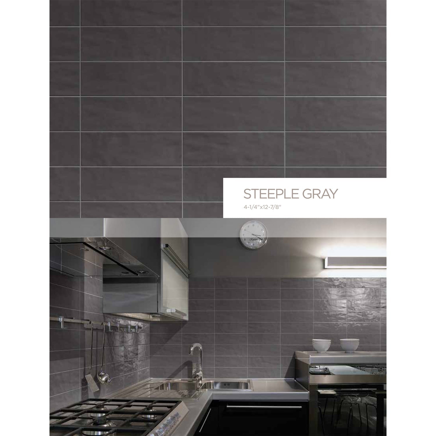 Marazzi - Middleton Square Glazed Ceramic Tile- Steeple Gray