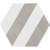 See Bestile - Meraki 7.7 in. x 8.9 in. Hexagon Porcelain Tile - Stripe Gris