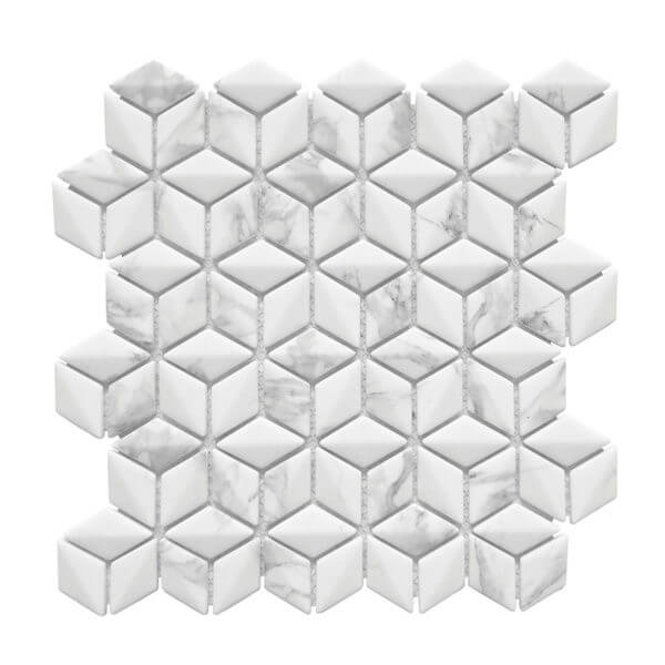 Happy Floors - Endura Collection - Rhomboid Round - Calacatta