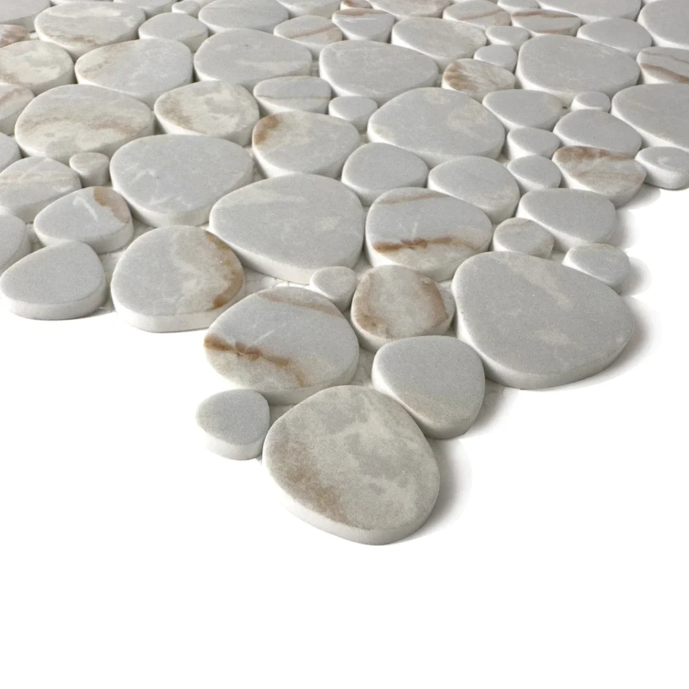 Lungarno - Simple Stone Glass Mosaic - Oro Pebble
