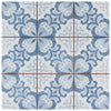 See SomerTile - Harmonia 13 in. x 13 in. Ceramic Tile - Floral Lattice Blue