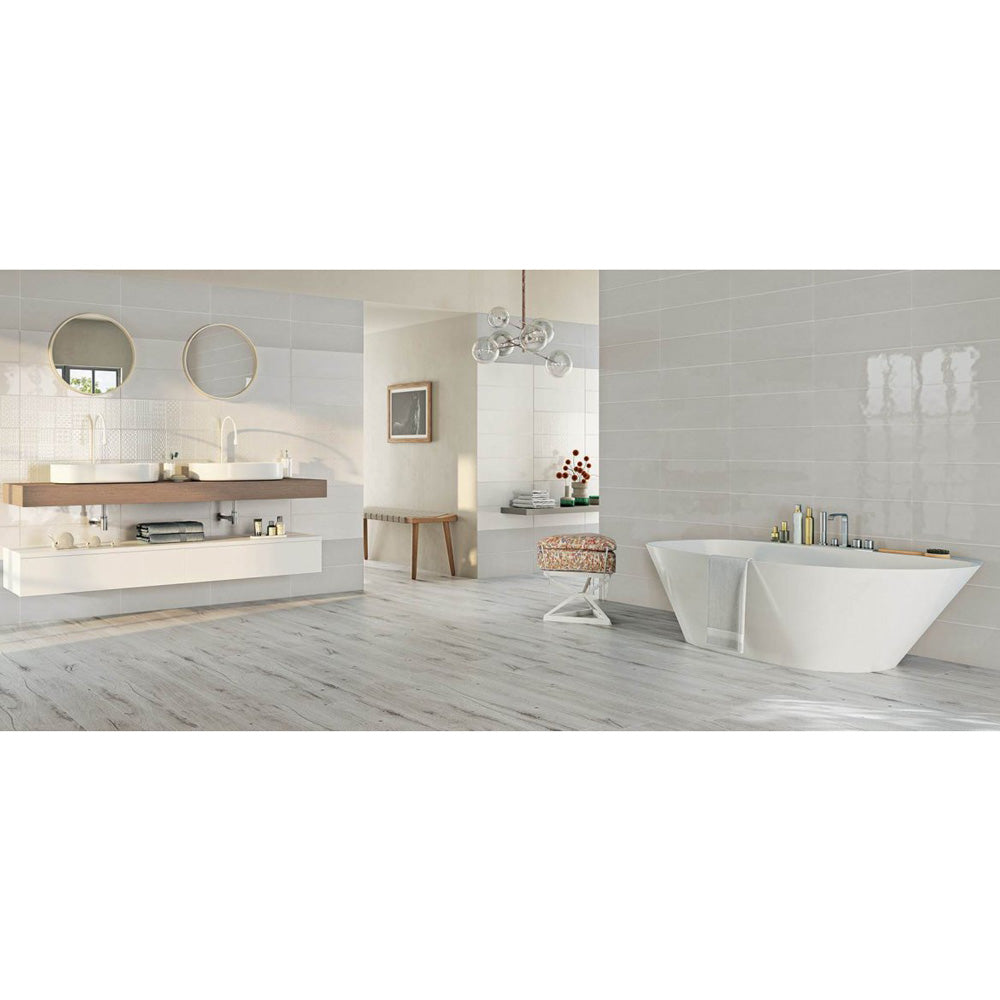 Tamiami - Piccadilly 8&quot; x 24&quot; Ceramic Wall Tile - Bianco Room Scene