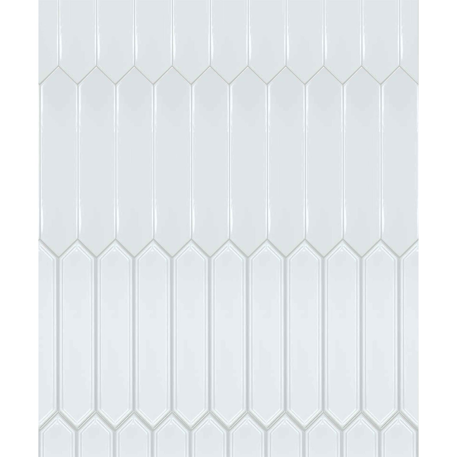 Topcu - Naima - 2.5 in. x 12 in. Ceramic Wall Tile - Alhambra All White