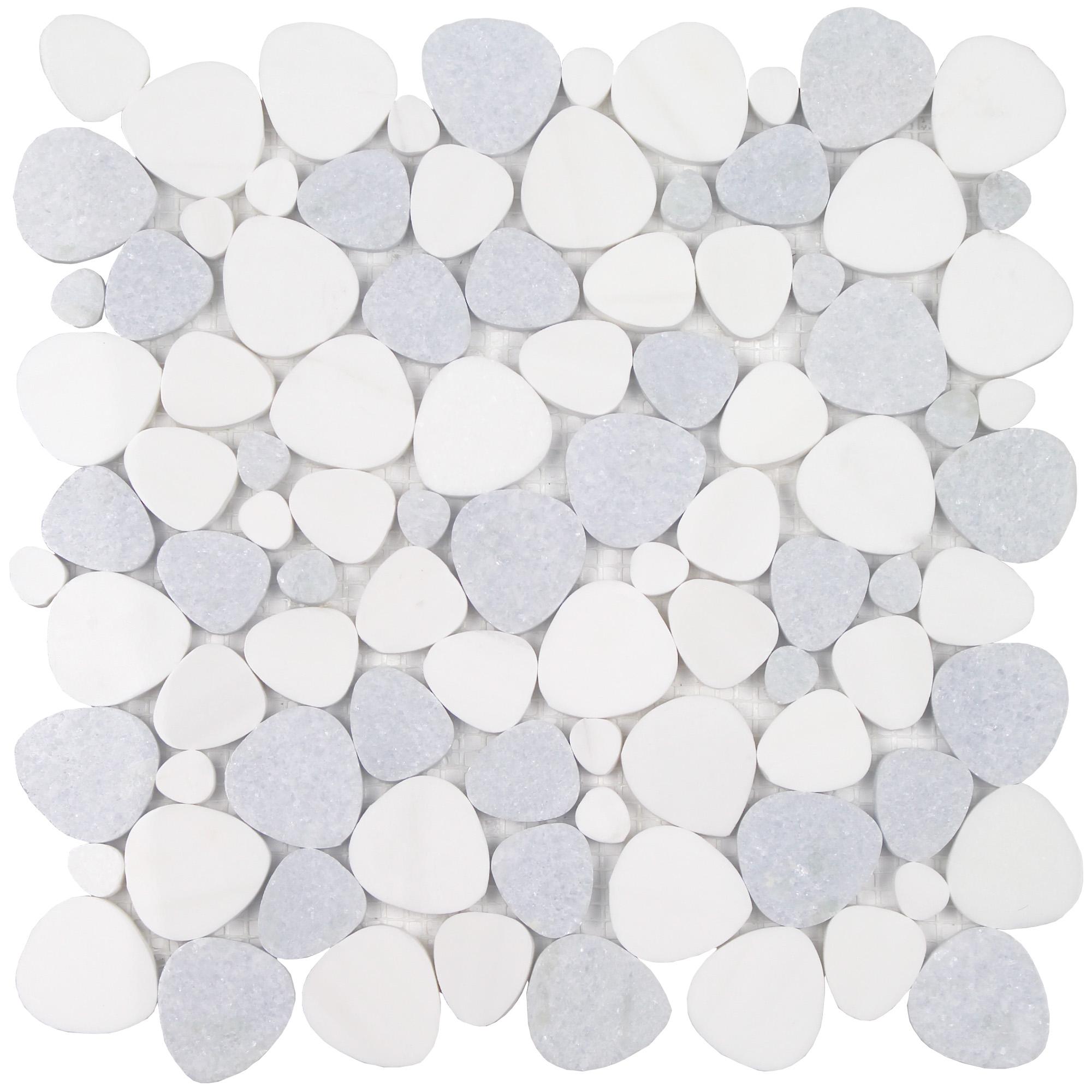Tesoro - Ocean Stones Collection - Sliced Pebble Mosaic - Italian Blue Celeste