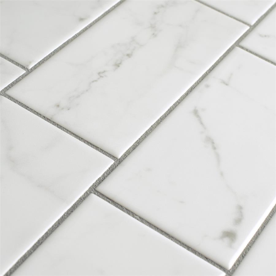 SomerTile - Classico Carrara - 3" x 6" Ceramic Tile - Glossy