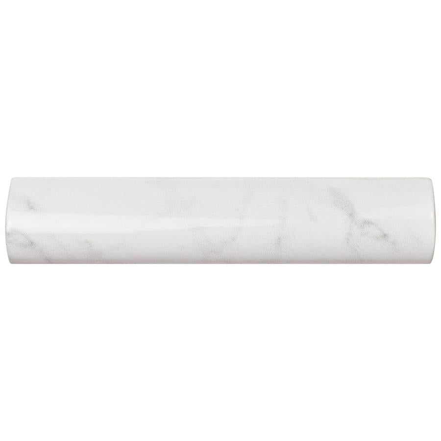 SomerTile - Classico Carrara - 1 1/4" x 6" Ceramic Pencil Bullnose - Glossy