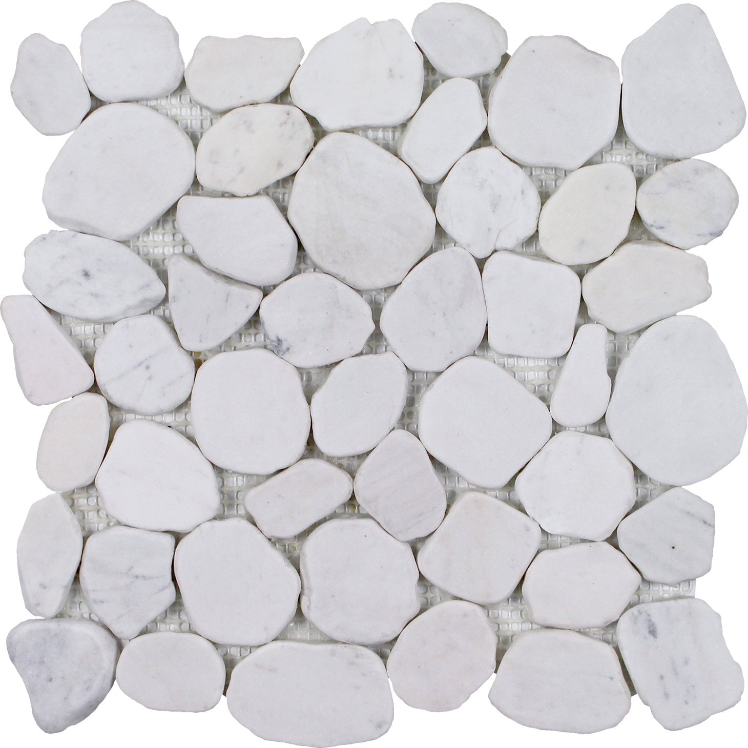 Tesoro - Beach Stones Collection - Sliced Pebble Mosaic - White